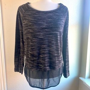 Halogen medium petite black marbled sheer hem